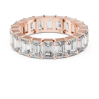 Emerald Cut Lab Diamond Eternity Wedding Band