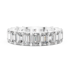 Emerald Cut Lab Diamond Eternity Wedding Band