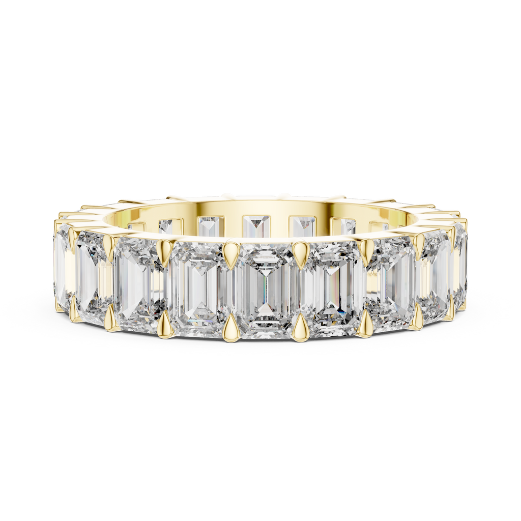 Emerald Cut Lab Diamond Eternity Wedding Band