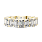 Emerald Cut Lab Diamond Eternity Wedding Band