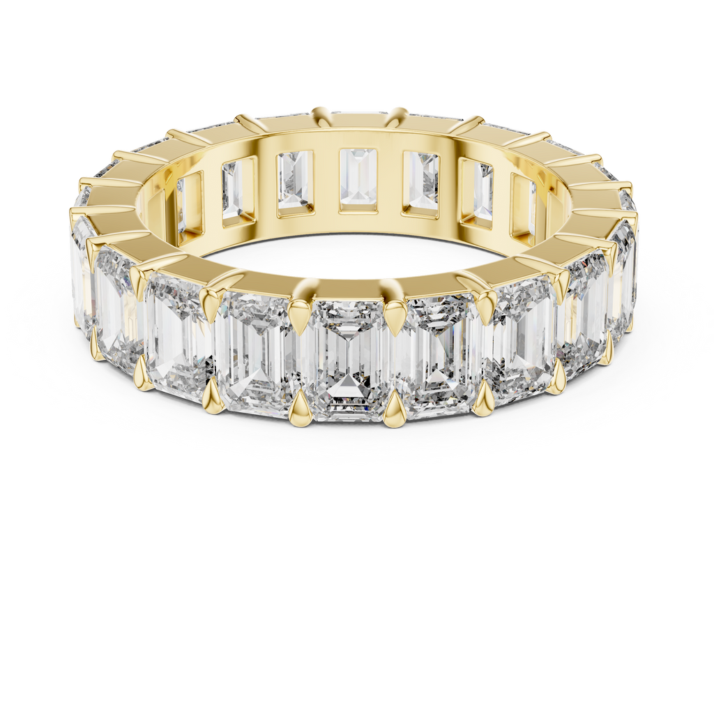 Emerald Cut Lab Diamond Eternity Wedding Band