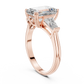 Princess Cut Lab Diamond Three Stone Engagement Ring