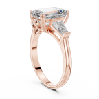 Princess Cut Lab Diamond Three Stone Engagement Ring