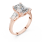 Princess Cut Lab Diamond Three Stone Engagement Ring