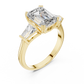 Princess Cut Lab Diamond Three Stone Engagement Ring