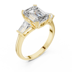 Princess Cut Lab Diamond Three Stone Engagement Ring