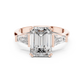 Princess Cut Lab Diamond Three Stone Engagement Ring