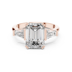 Princess Cut Lab Diamond Three Stone Engagement Ring