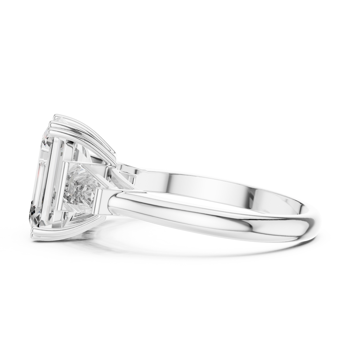 Princess Cut Lab Diamond Three Stone Engagement Ring