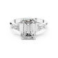 Princess Cut Lab Diamond Three Stone Engagement Ring