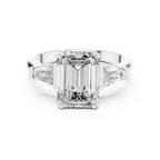 Princess Cut Lab Diamond Three Stone Engagement Ring