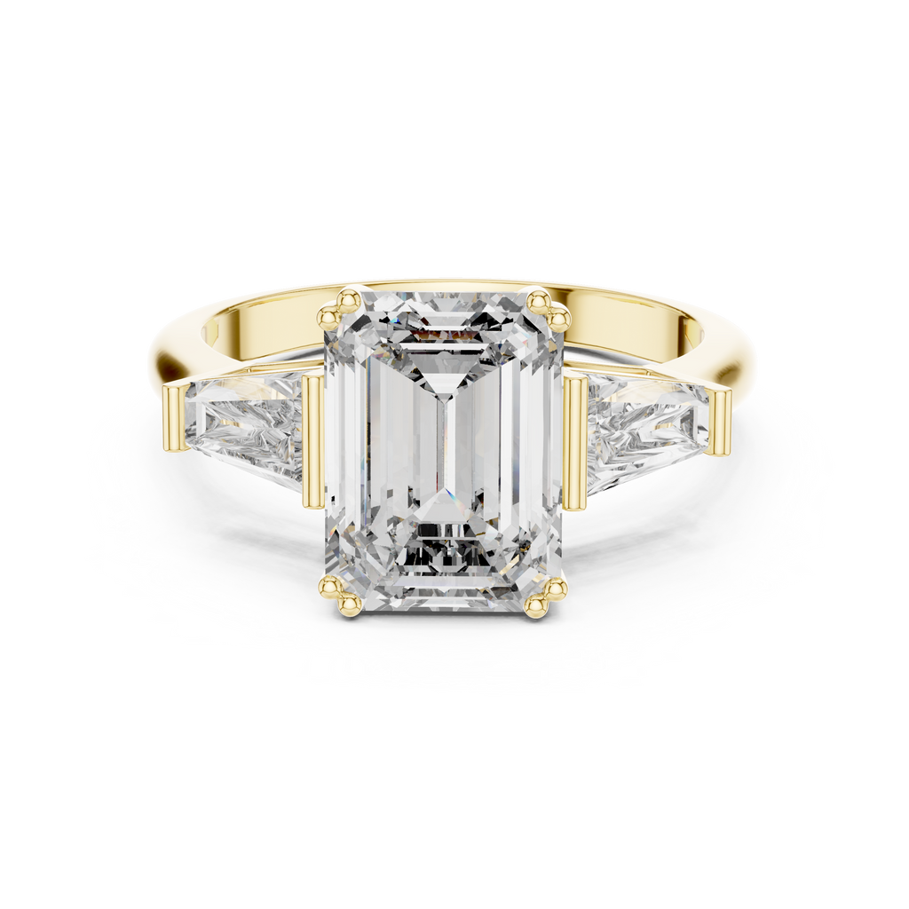 Princess Cut Lab Diamond Three Stone Engagement Ring