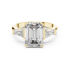 Princess Cut Lab Diamond Three Stone Engagement Ring