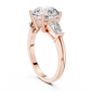 Round Cut Lab Diamond Three Stone Engagement Ring