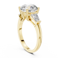 Round Cut Lab Diamond Three Stone Engagement Ring