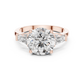 Round Cut Lab Diamond Three Stone Engagement Ring