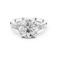 Round Cut Lab Diamond Three Stone Engagement Ring