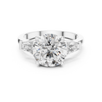 Round Cut Lab Diamond Three Stone Engagement Ring