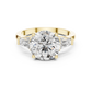 Round Cut Lab Diamond Three Stone Engagement Ring