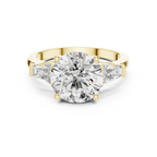 Round Cut Lab Diamond Three Stone Engagement Ring