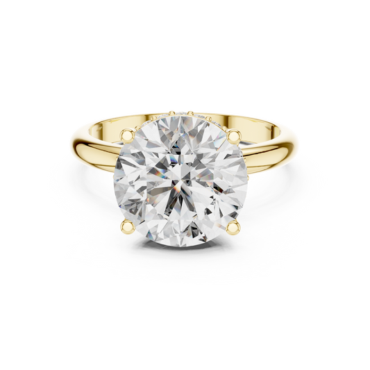 Round Cut Diamond Hidden Halo Engagement Ring