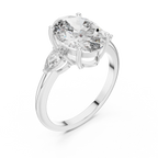 Oval Cut Lab Diamond Three Stone Engagement Ring