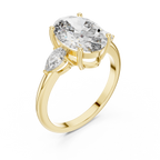 Oval Cut Lab Diamond Three Stone Engagement Ring