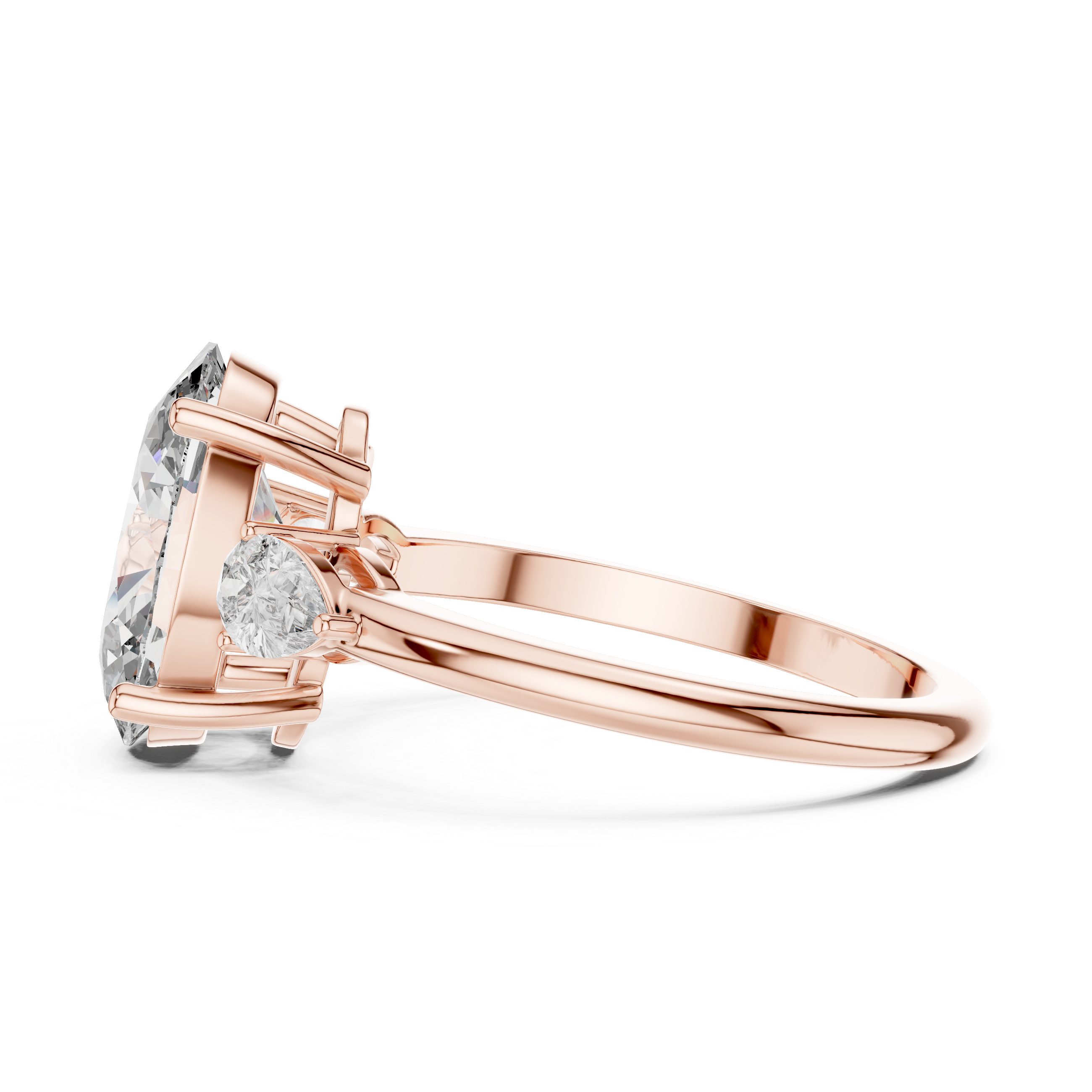 Oval Cut Lab Diamond Three Stone Engagement Ring