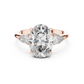 Oval Cut Lab Diamond Three Stone Engagement Ring