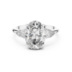 Oval Cut Lab Diamond Three Stone Engagement Ring