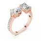 Pear and Emerald Cut Diamond Open Cuff Ring