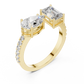 Pear and Emerald Cut Diamond Open Cuff Ring