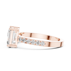 Pear and Emerald Cut Diamond Open Cuff Ring