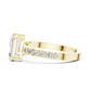 Pear and Emerald Cut Diamond Open Cuff Ring