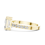 Pear and Emerald Cut Diamond Open Cuff Ring