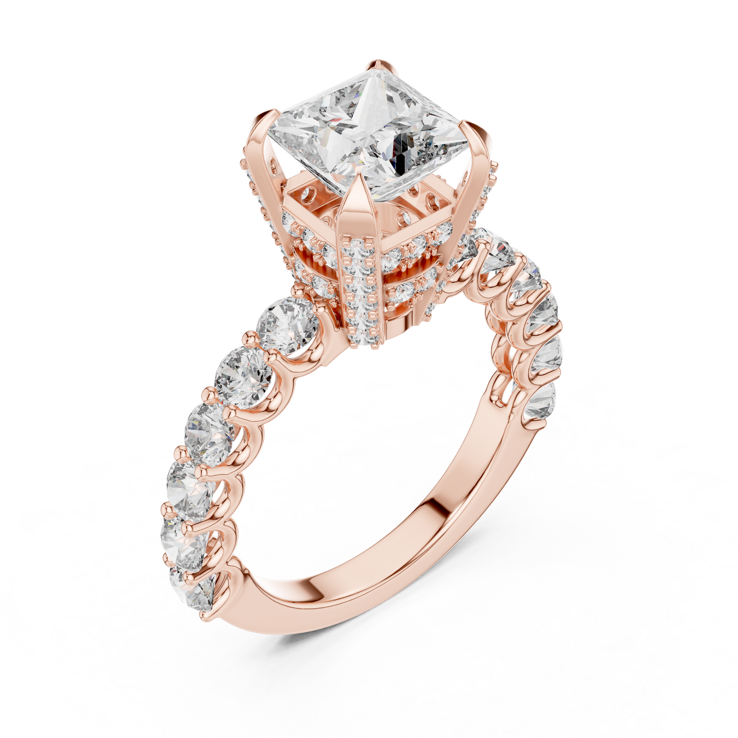 Princess Cut Dazzling Diamond Engagement Ring