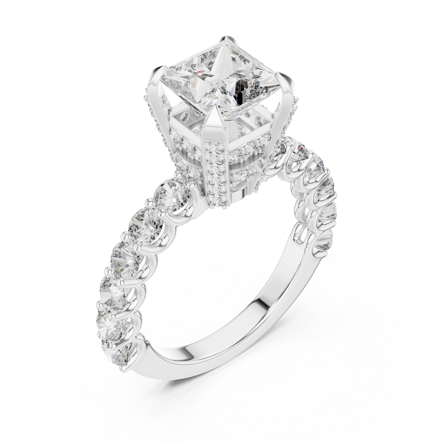 Princess Cut Dazzling Diamond Engagement Ring