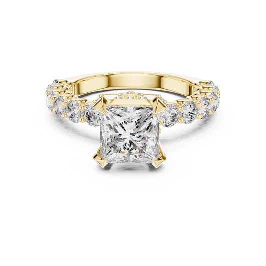 Princess Cut Dazzling Diamond Engagement Ring
