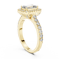 Emerald Diamond Engagement Ring With Halo Setting