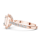 Emerald Diamond Engagement Ring With Halo Setting