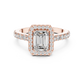Emerald Diamond Engagement Ring With Halo Setting