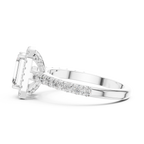 Emerald Diamond Engagement Ring With Halo Setting