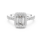 Emerald Diamond Engagement Ring With Halo Setting