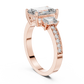 Emerald Cut Three Stone Engagement Ring