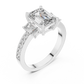Emerald Cut Three Stone Engagement Ring