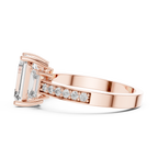 Emerald Cut Three Stone Engagement Ring