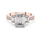 Emerald Cut Three Stone Engagement Ring