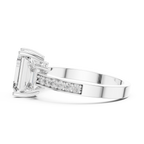Emerald Cut Three Stone Engagement Ring