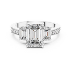Emerald Cut Three Stone Engagement Ring