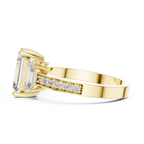 Emerald Cut Three Stone Engagement Ring